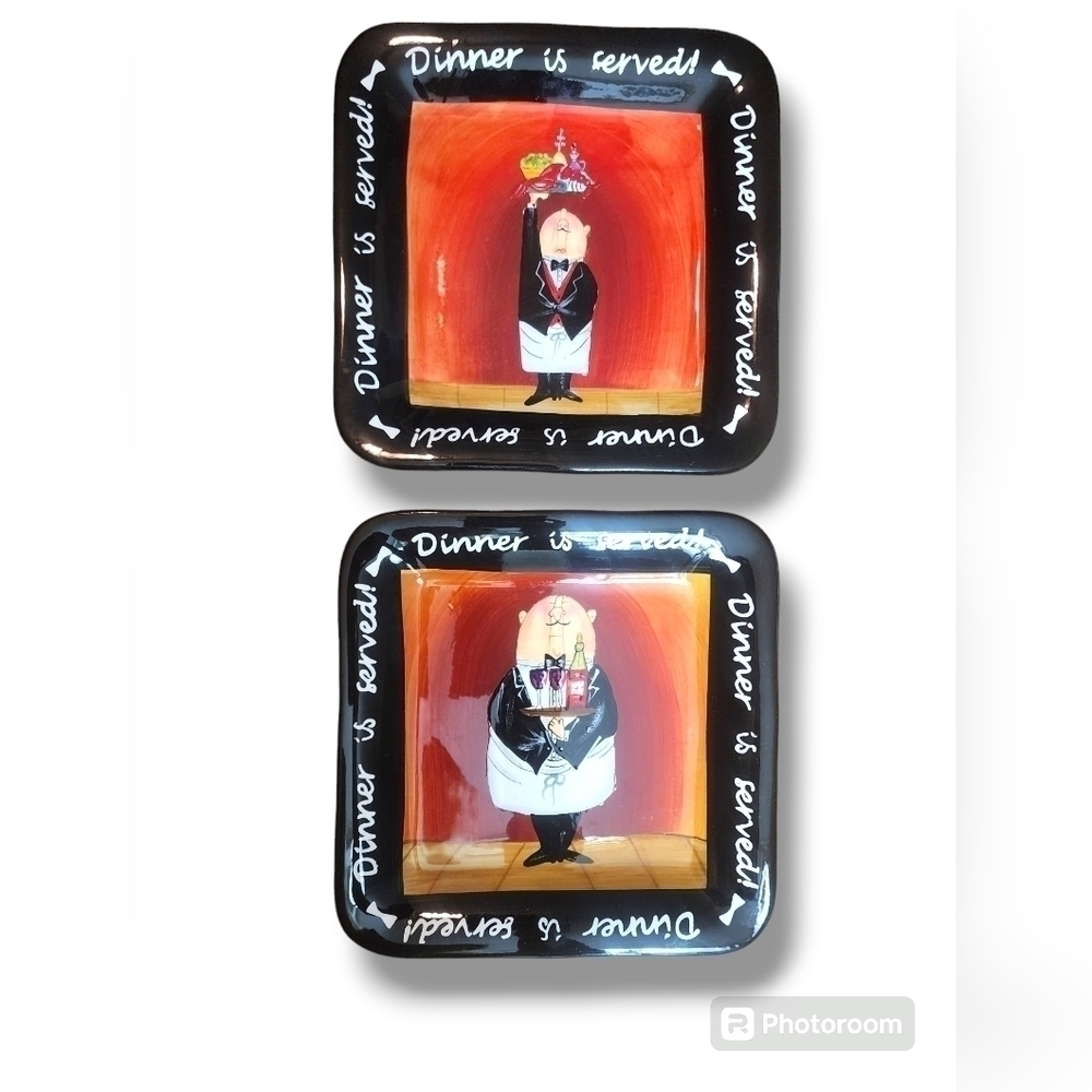 Certified International Dinner Is Served by Tracy Flickinger 8.5" sq Salad Plate - Picture 2 of 7